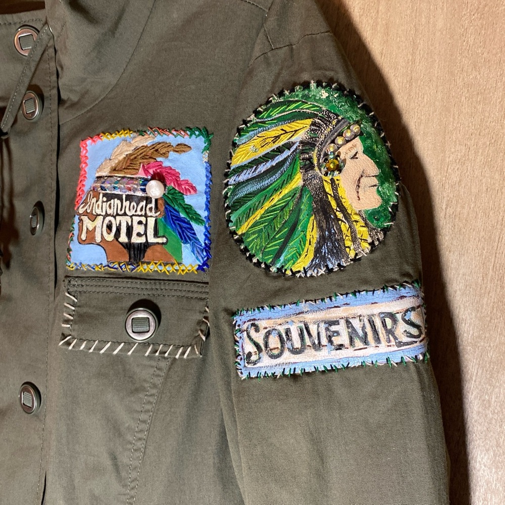 The EDITH WILCOX Patchwork Utility Jacket - Olive… - image 7